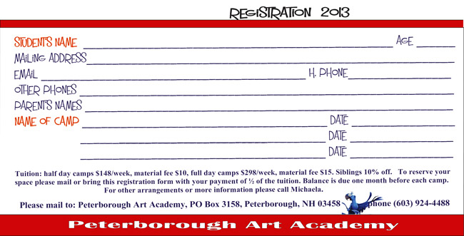 Peterborough Art Camp Registration Form - art classes for children and ...